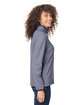 CORE365 Ladies' Venture Heathered Stripe Quarter-Zip clsc navy/ white ModelSide