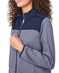 CORE365 Ladies' Venture Heathered Stripe Hybrid Jacket clsc navy/ white FlatBack