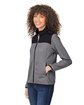 CORE365 Ladies' Venture Heathered Stripe Hybrid Jacket black/white ModelQrt