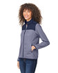 CORE365 Ladies' Venture Heathered Stripe Hybrid Jacket clsc navy/ white ModelQrt