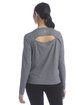 Champion Ladies' Cutout Long Sleeve T-Shirt ebony heather ModelBack