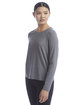 Champion Ladies' Cutout Long Sleeve T-Shirt ebony heather ModelQrt