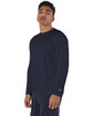 Champion Adult Double Dry Long-Sleeve Interlock T-Shirt navy ModelQrt