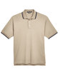 Devon & Jones Men's Tipped Perfect Pima Interlock Polo stone/ navy FlatFront