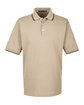 Devon & Jones Men's Tipped Perfect Pima Interlock Polo stone/ navy OFFront