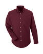 Devon & Jones Men's Crown Collection Solid Broadcloth Woven Shirt burgundy OFFront