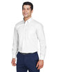 Devon & Jones Men's Crown Collection Solid Broadcloth Woven Shirt  ModelQrt
