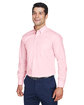 Devon & Jones Men's Crown Collection Solid Broadcloth Woven Shirt pink ModelQrt