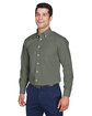 Devon & Jones Men's Crown Collection Solid Broadcloth Woven Shirt dill ModelQrt