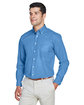 Devon & Jones Men's Crown Collection Solid Broadcloth Woven Shirt french blue ModelQrt