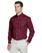 Devon & Jones Men's Crown Collection Solid Broadcloth Woven Shirt burgundy ModelQrt