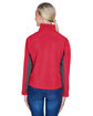 Devon & Jones Ladies' Soft Shell Colorblock Jacket red/ dk charcoal ModelBack