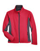 Devon & Jones Ladies' Soft Shell Colorblock Jacket red/ dk charcoal FlatFront