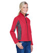Devon & Jones Ladies' Soft Shell Colorblock Jacket red/ dk charcoal ModelQrt