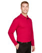 Devon & Jones CrownLux Performance Men's Plaited Long Sleeve Polo red ModelQrt