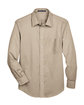 Devon & Jones Men's Crown Collection Solid Stretch Twill Woven Shirt stone FlatFront