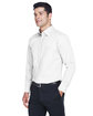 Devon & Jones Men's Crown Collection Solid Stretch Twill Woven Shirt white ModelQrt