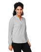 Devon & Jones Ladies' Raleigh Half-Placket Knit Top grey ModelQrt