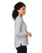 Devon & Jones Ladies' Raleigh Half-Placket Knit Top grey ModelSide