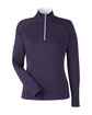 Fairway & Greene Ladies' Wells Quarter-Zip Tech Pullover eclipse/ white OFFront