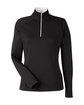 Fairway & Greene Ladies' Wells Quarter-Zip Tech Pullover black/ white OFFront