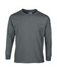 Gildan Adult Ultra Cotton Long-Sleeve T-Shirt charcoal OFFront