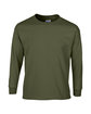 Gildan Adult Ultra Cotton Long-Sleeve T-Shirt military green OFFront
