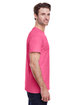 Gildan Adult Heavy Cotton T-Shirt safety pink ModelSide