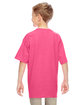 Gildan Youth Heavy Cotton T-Shirt safety pink ModelBack