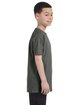 Gildan Youth Heavy Cotton T-Shirt military green ModelSide