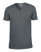 Gildan Adult Softstyle V-Neck T-Shirt charcoal OFFront
