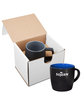 Prime Line 12oz Riviera Ceramic Mug In Mailer black/ blue DecoFront