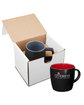 Prime Line 12oz Riviera Ceramic Mug In Mailer black/ red DecoFront