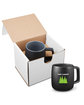 Prime Line 15oz Geo Square Handle Ceramic Mug In Mailer black DecoFront