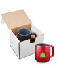 Prime Line 15oz Geo Square Handle Ceramic Mug In Mailer red DecoFront