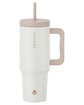 Grosche Aspen 40oz Insulated Straw Tumbler With Handle cream white ModelBack