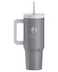 Grosche Aspen 40oz Insulated Straw Tumbler With Handle steel grey DecoFront