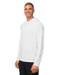 HUK Men's Lopro Long Sleeve Pursuit Hooded T-Shirt white ModelQrt