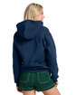 Jerzees Unisex Rugged Hooded Sweatshirt washed navy ModelBack