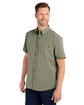 HUK Men's Kona Solid Short Sleeve Shirt moss ModelQrt