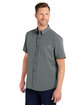 HUK Men's Kona Solid Short Sleeve Shirt volcanic ash ModelQrt