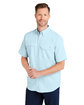 HUK Men's Tide Point Short Sleeve Shirt crystal blue ModelQrt