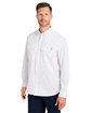 HUK Men's Creekbed Long Sleeve Shirt white ModelQrt