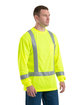 Berne Men's Tall Hi-Vis Class 3 Performance Long Sleeve T-Shirt yellow ModelQrt