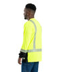 Berne Men's Hi-Vis Class 3 Color Blocked Long-Sleeve T-Shirt yellow ModelBack