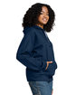 Jerzees Unisex Ultimate CVC Ring-Spun Hooded Sweatshirt indigo heather ModelSide