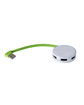 Prime Line Round 4-Port USB Hub lime green/ wht ModelQrt