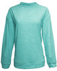 J America Ladies' Weekend French Terry Mock Neck Crew turquoise OFFront