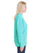 J America Ladies' Weekend French Terry Mock Neck Crew turquoise ModelSide