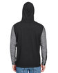 J America Adult Omega Stretch Hooded Sweatshirt black ModelBack